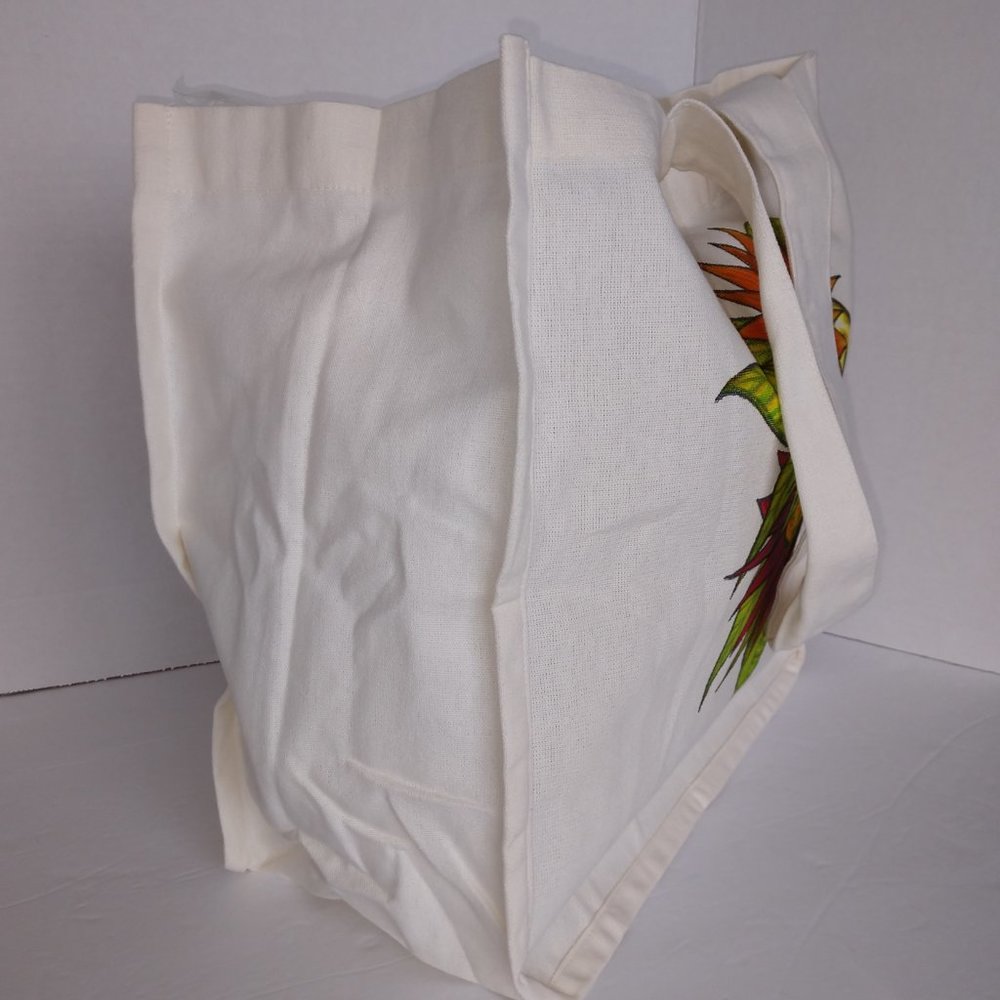 Hand-Painted Skull Tote Bag: Sunflowers Art Canvas Reusable Bag 14x13x7 - Picture 14 of 16